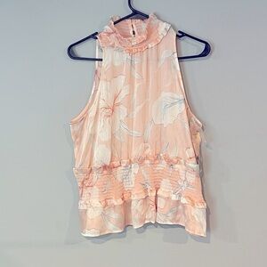 NWT Ryegrass size L floral print tank top color pink white blue